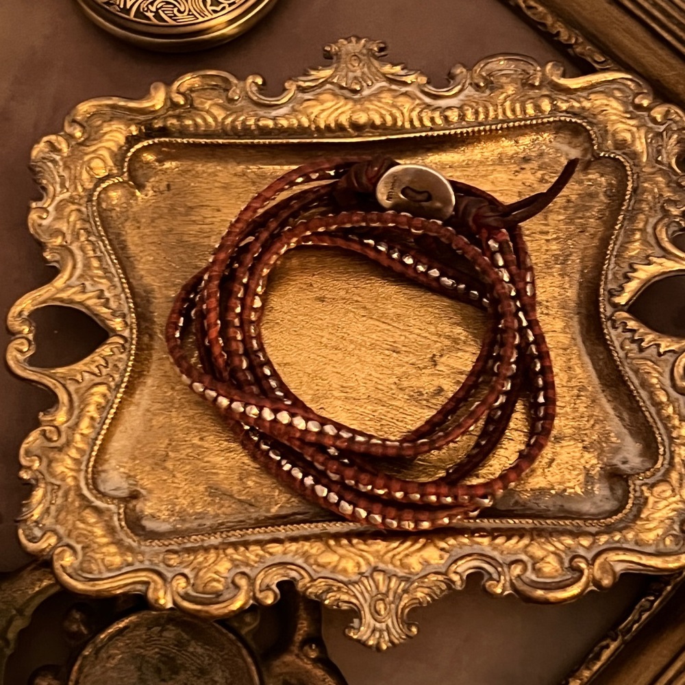 CHAN LUU • Wrap Boho Maroon Brown Leather Bracelet - Picture 4 of 4
